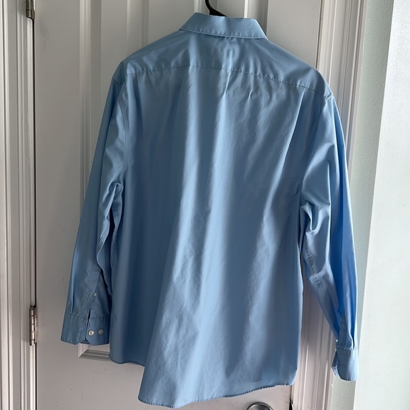 PERRY ELLIS PORTFOLIO Men's 16 1/2 32/33 Dress Shirt Cotton blue Wrinkle Free - Picture 3 of 4